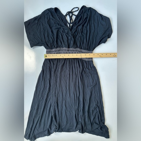 Soma Black Smocked Waist Short Sleeve Lightweight Soft Stretch Dress Women’s XS - Picture 6 of 6